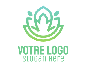 Care - Gradient Green Flower Outline logo design