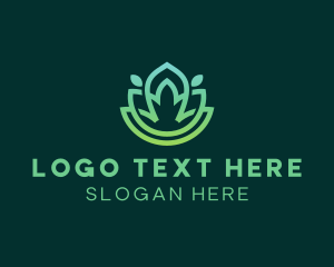 Gradient Green Flower Outline Logo