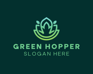 Gradient Green Flower Outline logo design