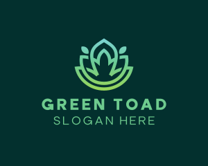 Gradient Green Flower Outline logo design