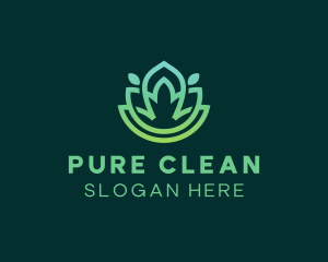 Cleanser - Gradient Green Flower Outline logo design