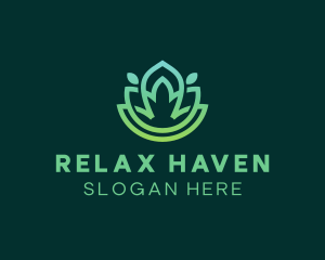 Leisure - Gradient Green Flower Outline logo design