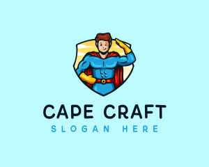 Superhero Cape Shield logo design