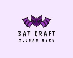 Flying Halloween Bat logo design