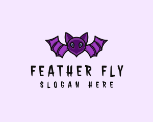 Flying Halloween Bat logo design