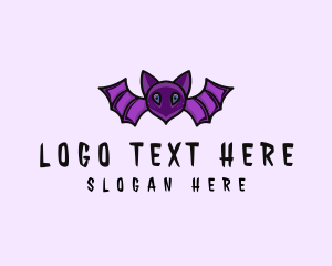 Playful - Flying Halloween Bat logo design