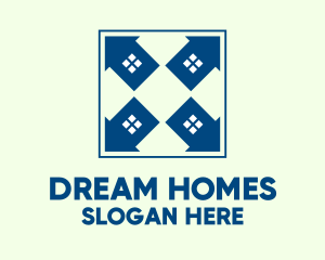 Blue House Arrows Logo