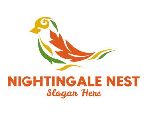 Nightingale - Nature Sparrow Bird logo design