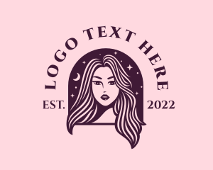Fortune Telling - Cosmic Beautiful Woman logo design