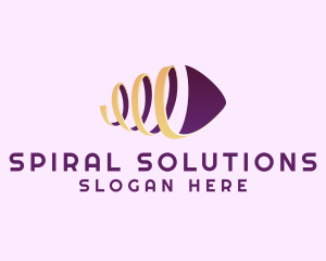 Isometric Spiral Ribbon logo design