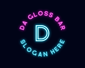 Neon Bar DJ Nightlife logo design