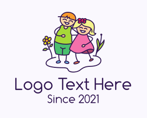 Laugh - Boy & Girl Children logo design