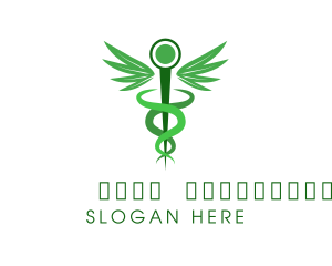 Pharmacy - Weed Hemp Health Caduceus logo design