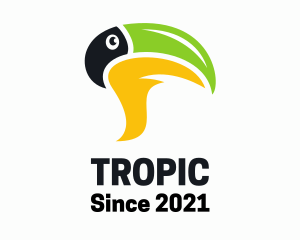 Tropical Bird Chat Bubble logo design