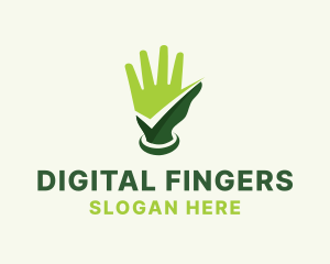 Fingers - Hand Sanitizer Check logo design