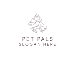 Dog Pet Skateboard logo design