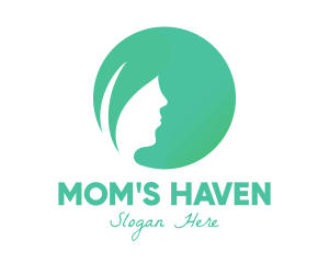 Mom - Leaf Woman Hair logo design