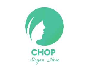 Leaf Woman Hair logo design