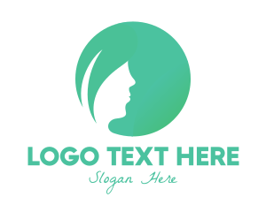 Leaf Woman Hair Logo