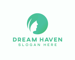 Leaf Woman Hair logo design