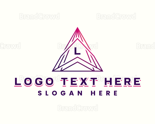 Geometric Triangle Pyramid Logo