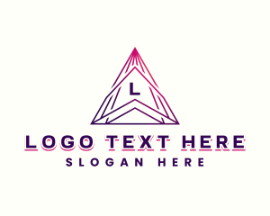 Geometric Triangle Pyramid Logo