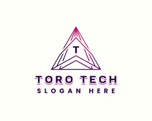 Geometric Triangle Pyramid logo design