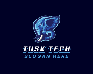 Tusk - Gaming Elephant Beast logo design