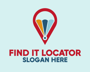 Pin Location Parachute  logo design