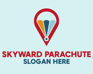 Pin Location Parachute  logo design