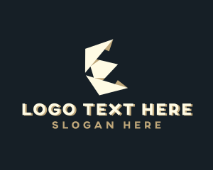 Spreadsheet - Origami Paper Stationery Letter E logo design