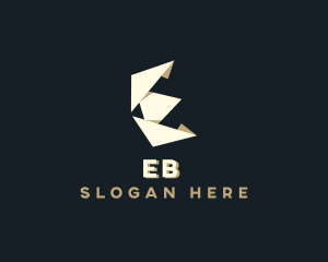 Paper Sheet - Origami Paper Stationery Letter E logo design