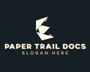 Documentation - Origami Paper Stationery Letter E logo design