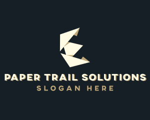 Documentation - Origami Paper Stationery Letter E logo design