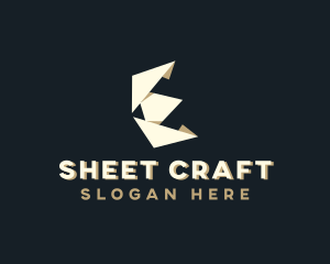 Sheet - Origami Paper Stationery Letter E logo design