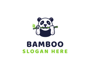 Wildlife Panda Bamboo logo design