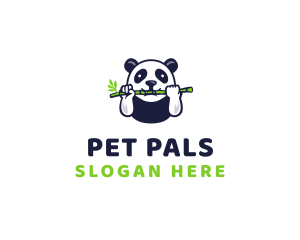 Wildlife Panda Bamboo logo design