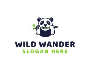 Wildlife Panda Bamboo logo design