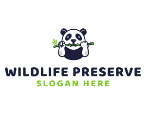 Wildlife Panda Bamboo logo design