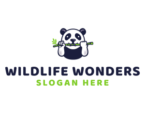 Wildlife Panda Bamboo logo design