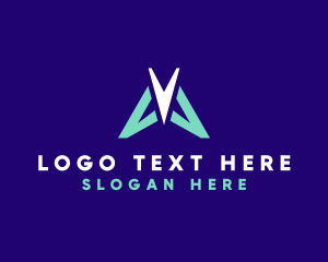 Aircraft - Flight Aviation Letter V logo design