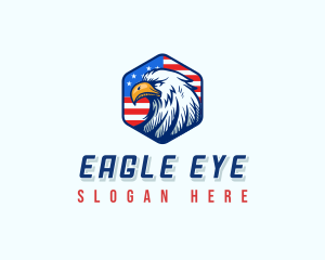 Patriotic Eagle Flag logo design