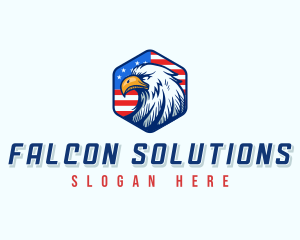 Patriotic Eagle Flag logo design