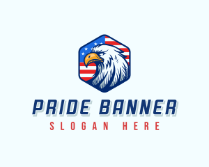 Patriotic Eagle Flag logo design