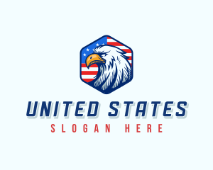 Patriotic Eagle Flag logo design