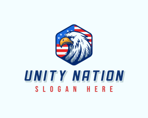 Patriotic Eagle Flag logo design