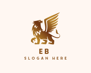 Classic - Golden Griffin Mythical Creature logo design