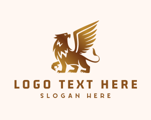 Mythical Creature - Golden Griffin Mythical Creature logo design