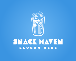 Blue Wrap Snack logo design