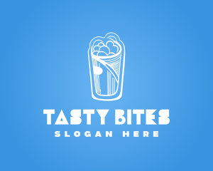 Blue Wrap Snack logo design